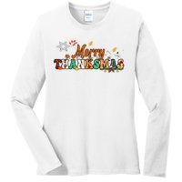 Funny Thanksmas Merry Thanksmas Thanksgiving Christmas Ladies Long Sleeve Shirt