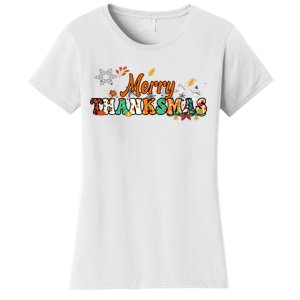 Funny Thanksmas Merry Thanksmas Thanksgiving Christmas Women's T-Shirt