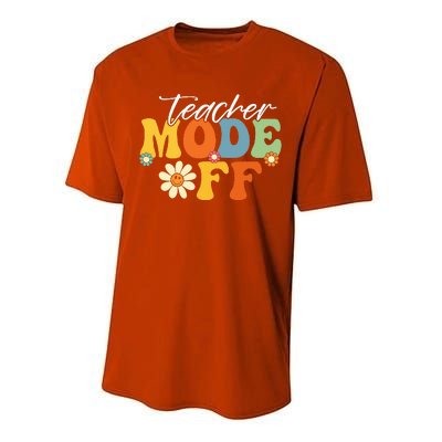 Funny Teacher Mode Off Last Day Of School Summer Break Performance Sprint T-Shirt