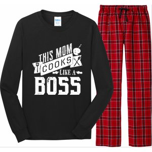 Funny This Mom Cooks Like A Boss Gift Long Sleeve Pajama Set