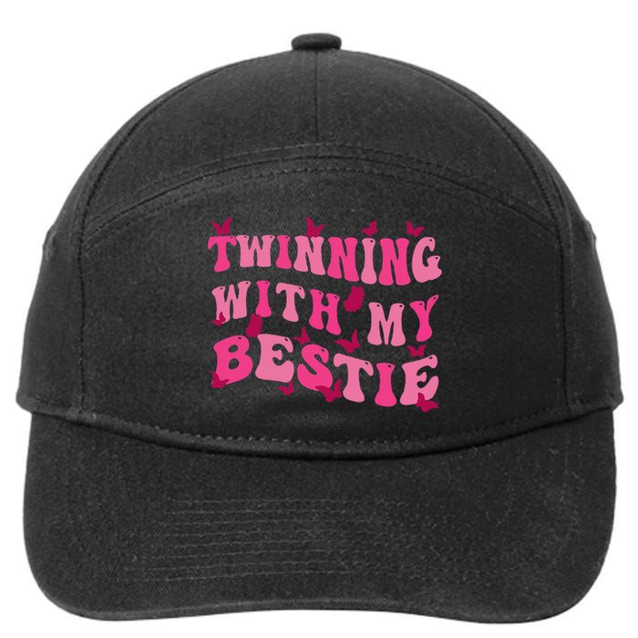 Funny Twin Matching Twins Day Friend Twinning with My Bestie 7-Panel Snapback Hat