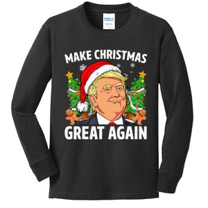 Funny Trump Make Christmas Great Again Ugly Sweater Xmas Kids Long Sleeve Shirt