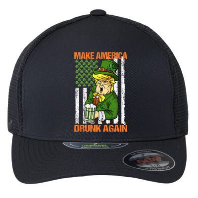 Funny Trump Make America Drunk Again Beer St Patricks Day Cute Gift Flexfit Unipanel Trucker Cap