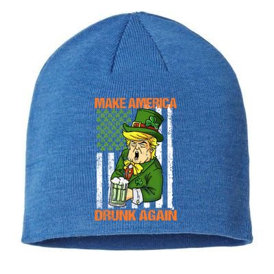 Funny Trump Make America Drunk Again Beer St Patricks Day Cute Gift Sustainable Beanie