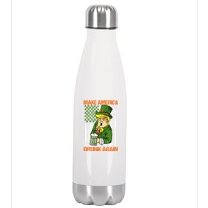 Funny Trump Make America Drunk Again Beer St Patricks Day Cute Gift Stainless Steel Insulated Water Bottle