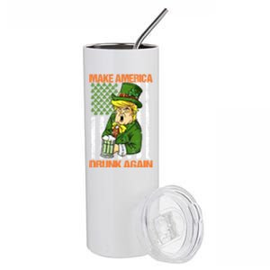 Funny Trump Make America Drunk Again Beer St Patricks Day Cute Gift Stainless Steel Tumbler