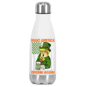 Funny Trump Make America Drunk Again Beer St Patricks Day Cute Gift Stainless Steel Insulated Water Bottle