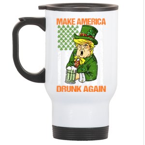 Funny Trump Make America Drunk Again Beer St Patricks Day Cute Gift Stainless Steel Travel Mug