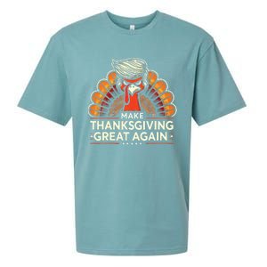 Funny Turkey Make Thanksgiving Great Again Sueded Cloud Jersey T-Shirt