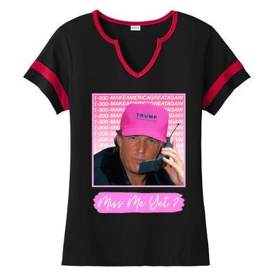 Funny Trump Miss Me Yet Trump 2024 President 2024 Ladies Halftime Notch Neck Tee