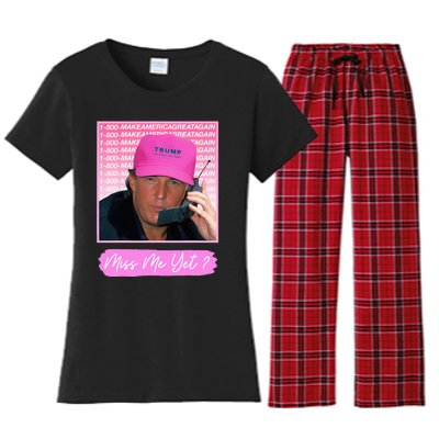 Funny Trump Miss Me Yet Trump 2024 President 2024 Women's Flannel Pajama Set