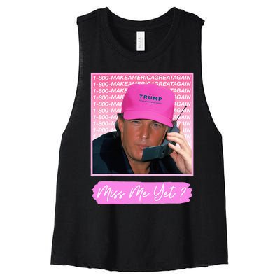 Funny Trump Miss Me Yet Trump 2024 President 2024 Women's Racerback Cropped Tank