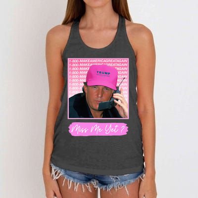 Funny Trump Miss Me Yet Trump 2024 President 2024 Women's Knotted Racerback Tank