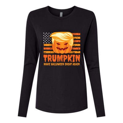 Funny Trumpkin Make Halloween Great Again Patriotic Humor Meaningful Gift Womens Cotton Relaxed Long Sleeve T-Shirt