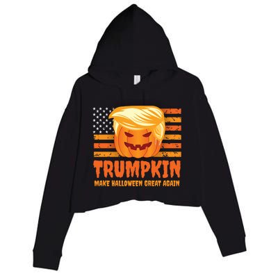 Funny Trumpkin Make Halloween Great Again Patriotic Humor Meaningful Gift Crop Fleece Hoodie