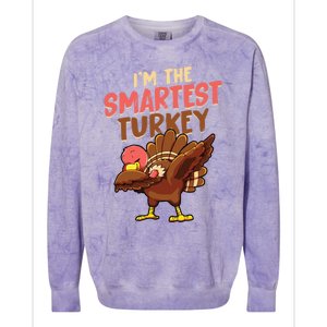 Funny Turkey Matching Family Group Thanksgiving Party Pajama Meaningful Gift Colorblast Crewneck Sweatshirt