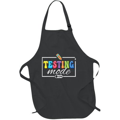 Funny Testing Mode On Testing Day Motivational Teacher  Full-Length Apron With Pockets