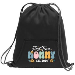 First Time Mommy Est 2024 New Mom Pregnancy Announcement Sweatshirt Cinch Pack Bag