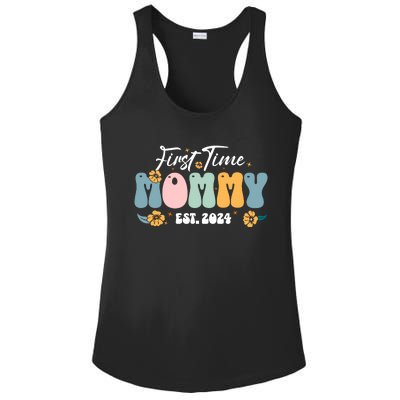 First Time Mommy Est 2024 New Mom Pregnancy Announcement Ladies PosiCharge Competitor Racerback Tank