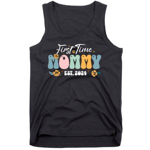 First Time Mommy Est 2024 New Mom Pregnancy Announcement Tank Top