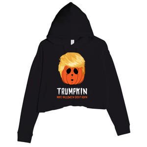 Funny Trumpkin Make Halloween Great Again Gift Crop Fleece Hoodie