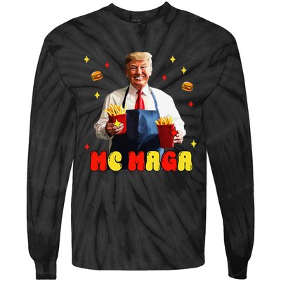 Funny Trump Mc Maga Fries Fast Food Tie-Dye Long Sleeve Shirt