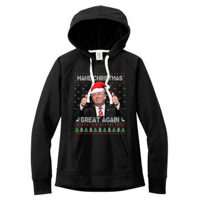 Funny Trump Make Christmas Great Again Ugly Sweater Xmas Meaningful Gift Women's Fleece Hoodie