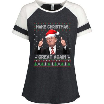 Funny Trump Make Christmas Great Again Ugly Sweater Xmas Meaningful Gift Enza Ladies Jersey Colorblock Tee