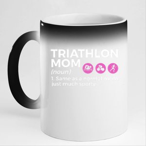 Funny Triathlon Mom Definition Best Mom Ever Triathlete Funny Gift 11oz Black Color Changing Mug