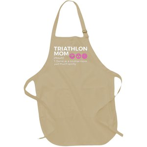 Funny Triathlon Mom Definition Best Mom Ever Triathlete Funny Gift Full-Length Apron With Pockets