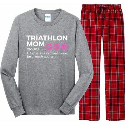 Funny Triathlon Mom Definition Best Mom Ever Triathlete Funny Gift Long Sleeve Pajama Set