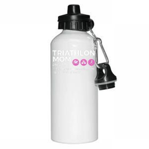 Funny Triathlon Mom Definition Best Mom Ever Triathlete Funny Gift Aluminum Water Bottle