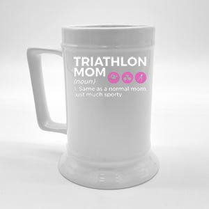 Funny Triathlon Mom Definition Best Mom Ever Triathlete Funny Gift Beer Stein