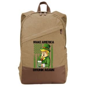 Funny Trump Make America Drunk Again Beer St Patricks Day Great Gift Cotton Canvas Backpack