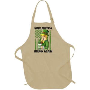 Funny Trump Make America Drunk Again Beer St Patricks Day Great Gift Full-Length Apron With Pockets