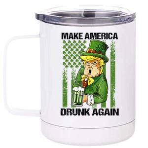 Funny Trump Make America Drunk Again Beer St Patricks Day Great Gift 12 oz Stainless Steel Tumbler Cup