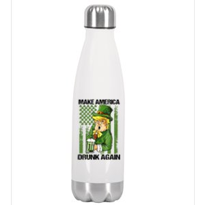 Funny Trump Make America Drunk Again Beer St Patricks Day Great Gift Stainless Steel Insulated Water Bottle