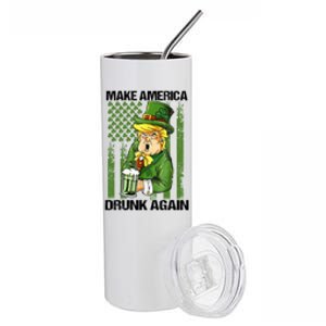 Funny Trump Make America Drunk Again Beer St Patricks Day Great Gift Stainless Steel Tumbler