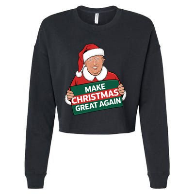 Funny Trump Make Christmas Great Again Santa Usa Holiday Gift Cropped Pullover Crew
