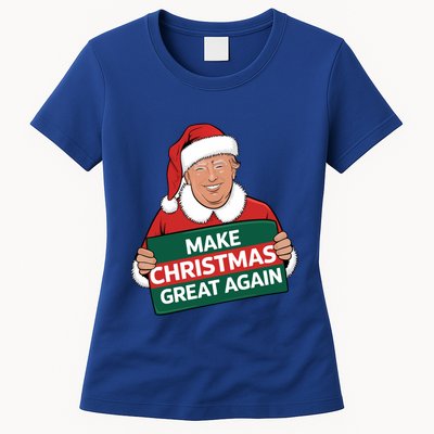 Funny Trump Make Christmas Great Again Santa Usa Holiday Gift Womens T-Shirt