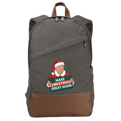 Funny Trump Make Christmas Great Again Santa Usa Holiday Gift Cotton Canvas Backpack