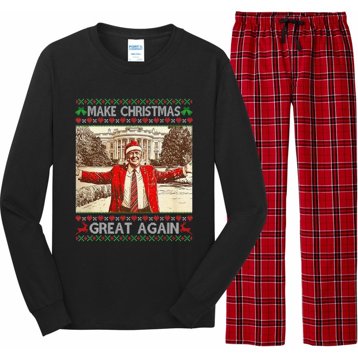 Funny Trump Make Christmas Great Again Xmas Family Pajamas Long Sleeve Pajama Set