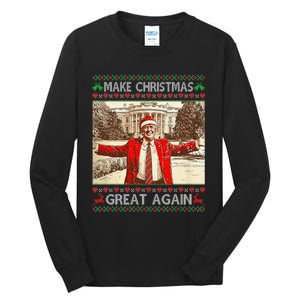 Funny Trump Make Christmas Great Again Xmas Family Pajamas Tall Long Sleeve T-Shirt