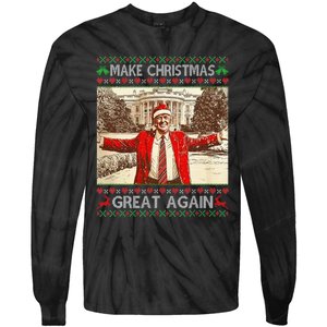 Funny Trump Make Christmas Great Again Xmas Family Pajamas Tie-Dye Long Sleeve Shirt