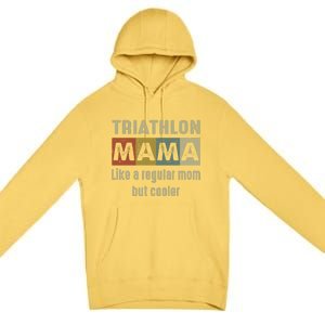 Funny Triathlon Mom Definition Proud Triathlon Mom Gift Premium Pullover Hoodie