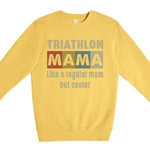 Funny Triathlon Mom Definition Proud Triathlon Mom Gift Premium Crewneck Sweatshirt