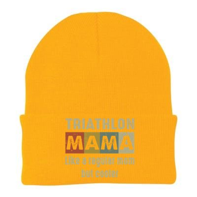 Funny Triathlon Mom Definition Proud Triathlon Mom Gift Knit Cap Winter Beanie