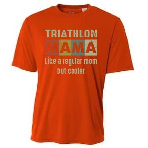 Funny Triathlon Mom Definition Proud Triathlon Mom Gift Cooling Performance Crew T-Shirt