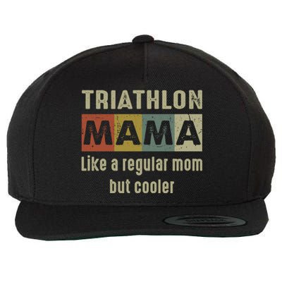 Funny Triathlon Mom Definition Proud Triathlon Mom Gift Wool Snapback Cap