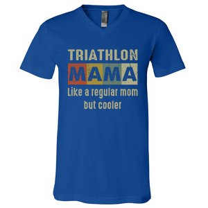 Funny Triathlon Mom Definition Proud Triathlon Mom Gift V-Neck T-Shirt